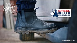 Durable And Comfortable - Steel Blue Work Boots - Usa