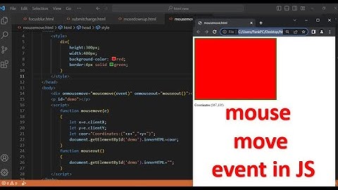 mouse move event in JavaScript | Events in JavaScript | JavaScript Tutorial in Hindi Part 53