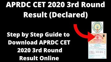 APRDC CET 2020 3rd Result (Declared)-How to Download Andhra Pradesh Residential CET 3rd round Result