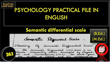 PSYCHOLOGY PRACTICAL FILE IN ENGLISH || Semantic differential scale ||