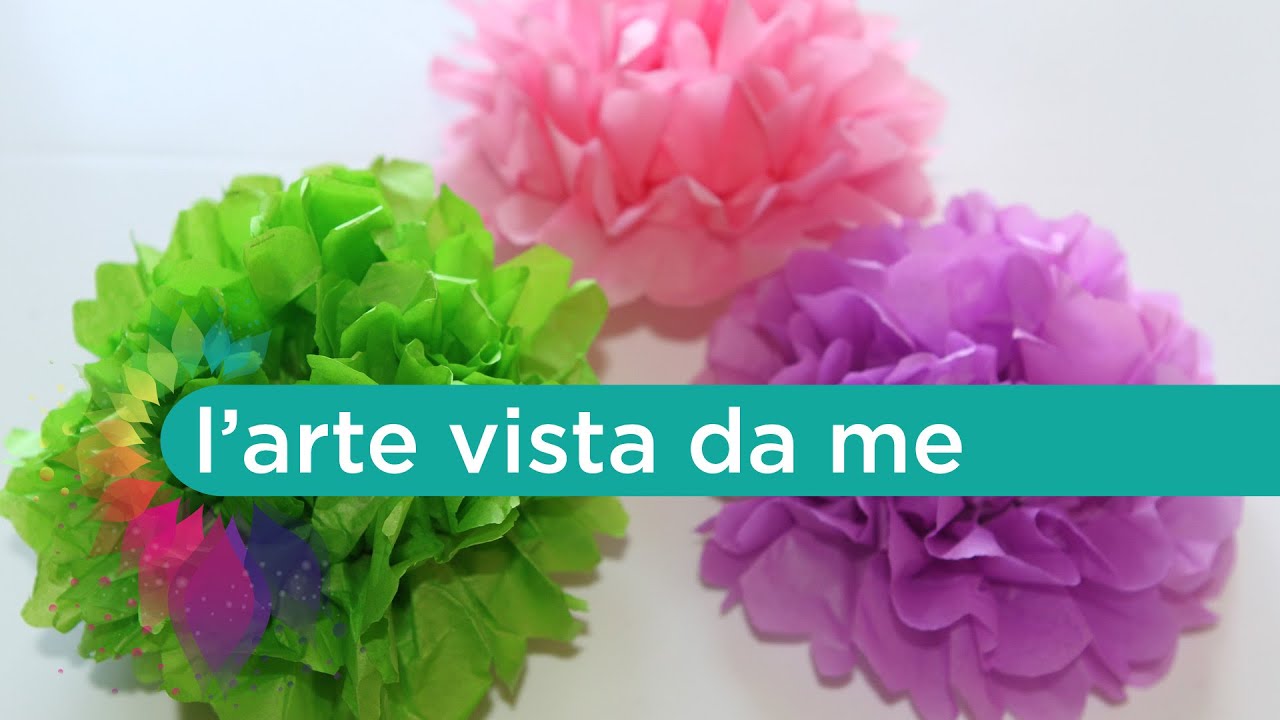 Pom pom carta velina tutorial how to make tissue paper pom pom ... Come creare festoni di carta