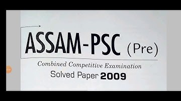APSC 2009 Paper Solution with Official Answer key/ imp for APSC PRELIMS 2023