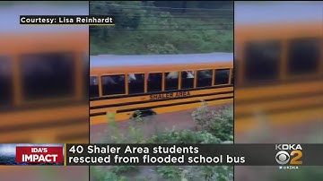 Students Rescued From School Bus Trapped In Flood Waters