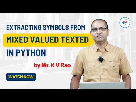 Extracting Symbols from Mixed Valued Texted in Python | NareshIT