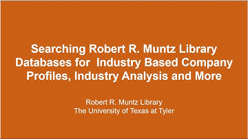 Searching for Industry Reports and Company Profiles