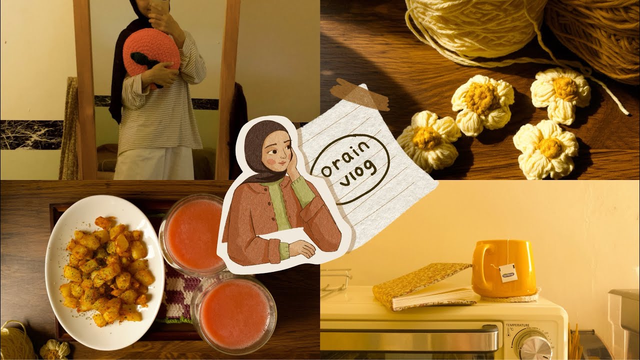 orain vlog | book binding, crochet, dan french fries