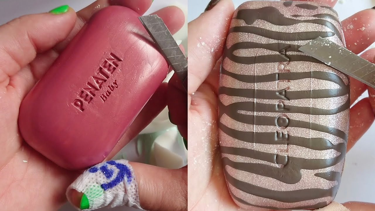 Soap Carving ASMR Relaxing Sounds no talking Satisfying ASMR Video 