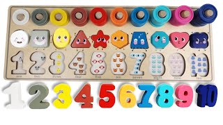 Let's Find 10 Missing Shapes And Numbers For Kids On Preschool Montessori Puzzle