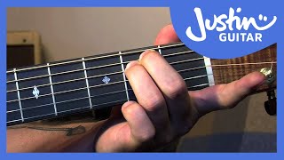 fingerstyle minor chord scale relations - folk guitar lesson - justinguitar