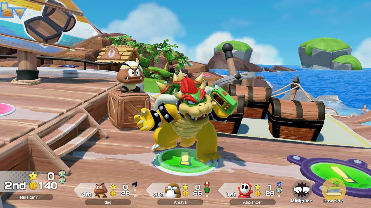Super Mario Party Jamboree - Bowser vs Goomba vs Monty Mole vs Shy Guy - Goomba Lagoon