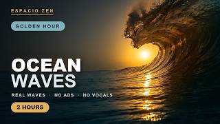 No Ads Ocean Waves π Golden Hour Sea | 2 Hours of Calm Relaxing Music