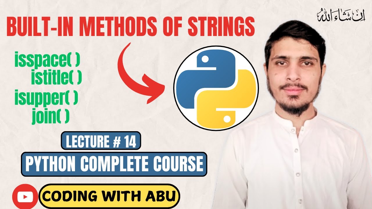 Built-in Methods Of Strings In Python || Lecture # 14 || Python ...