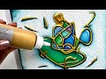 Squeeze bottle easy abstract step by step art painting tutorial