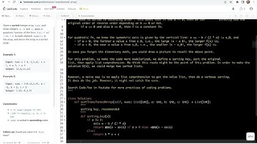 leetcode 360. Sort Transformed Array - full analysis: using sorting key or merge two sorted lists