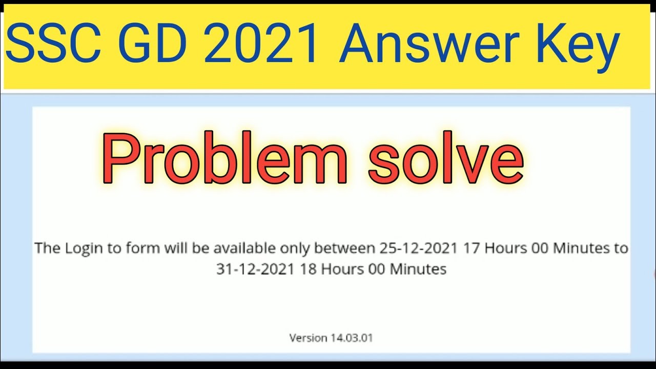 SSC GD Answer Key Problem Solved 