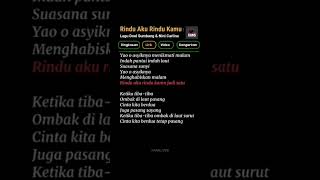 Lirik Lagu Rindu Aku Rindu Kamu liriklagu  shorts