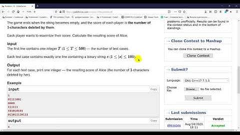 1398B Substring Removal Game    codeforces problem in bangla