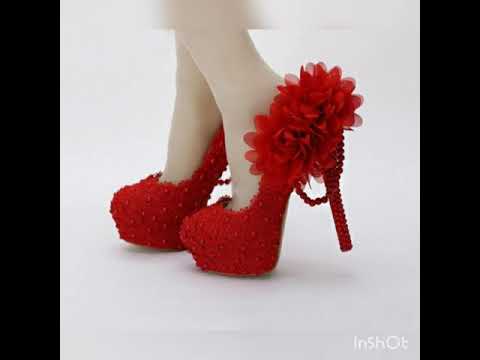 шикарные белые и красные туфли