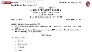 BCA 5TH SEM LINUX OPERATING SYSTEM JAN 2023 | PTU