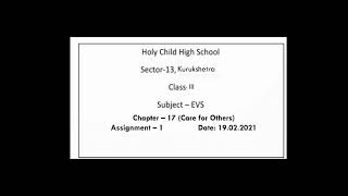 Class 3 EVS Chapter 17 Care for Others Part 1