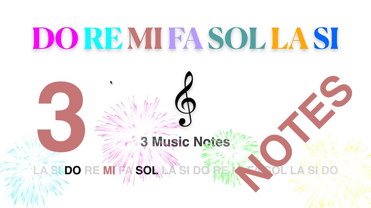 3 Notes, New Color Note: MI - Read Music Notes in Treble Clef (DO RE MI ...