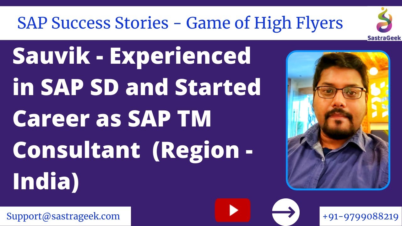Sauvik - Experienced in SAP SD and Started Career as SAP TM Consultant ...