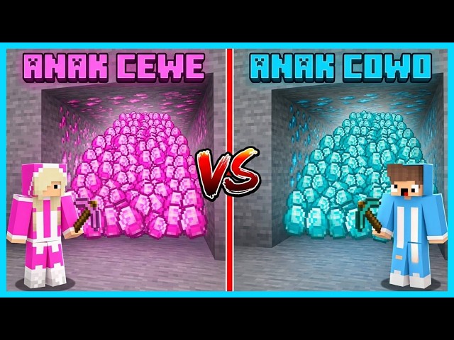 MIPAN & ZUZUZU TANTANGAN MINING PEREMPUAN VS LAKI LAKI DI MINECRAFT!