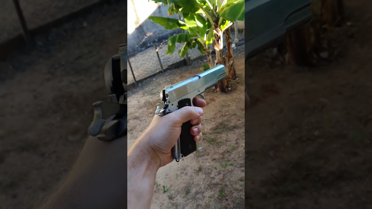 Airsoft - We Colt 1911 Silver teste de tiro