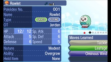Pokémon Ultra Moon - Shiny Rowlet After 263 Masuda Method Eggs (Shiny Charm)