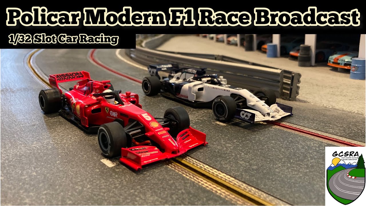 1/32 Slot Cars- Policar F1 Race Broadcast 