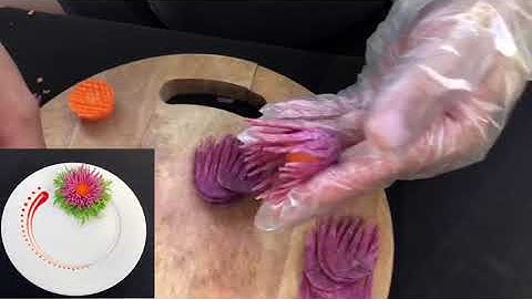 Tỉa hoa cúc từ khoai lang tím#Dammecattia#ChefDoVanA