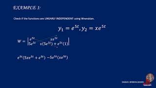 DIFFERENTIAL EQUATIONS-6B:   THE WRONSKIAN