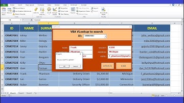 Creating a program for managing employee data by Vlookup & Update & MsgBox OkCancel. 3/3
