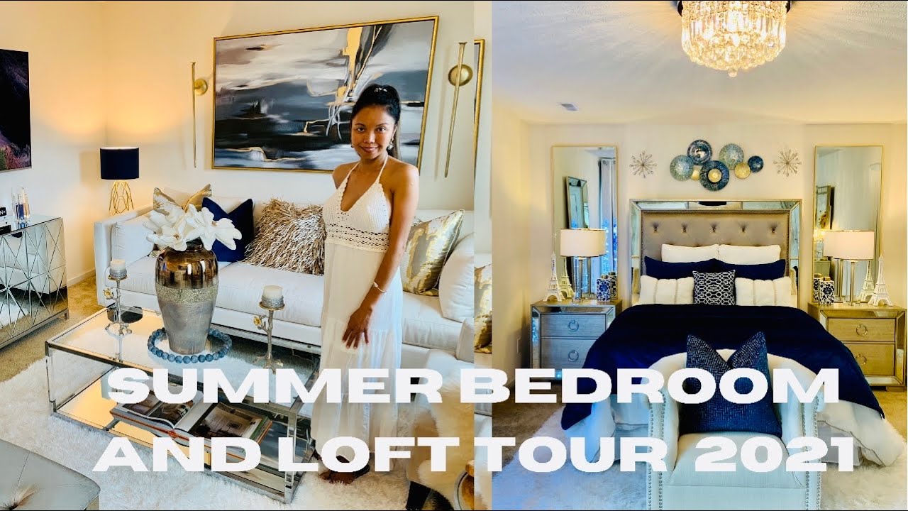 NEW# SUMMER GLAM BEDROOM AND LOFT TOUR 2021 | INTERIOR DESIGN TRENDS ...