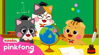 Los Cinco Océanos y los Seis Continentes | Canción del Mundo de Gatos | Pinkfong en español