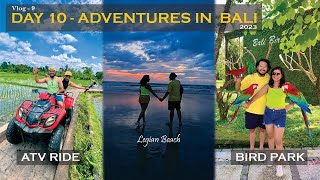 Bali Vlog 9 - Adventures in Bali: ATV Ride Thrills and Exotic Birds at Bird Park | Legian Beach Fun