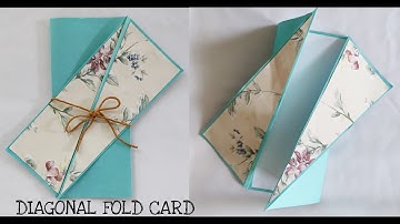 Diagonal fold card tutorial / card for scrapbook / Handmade card