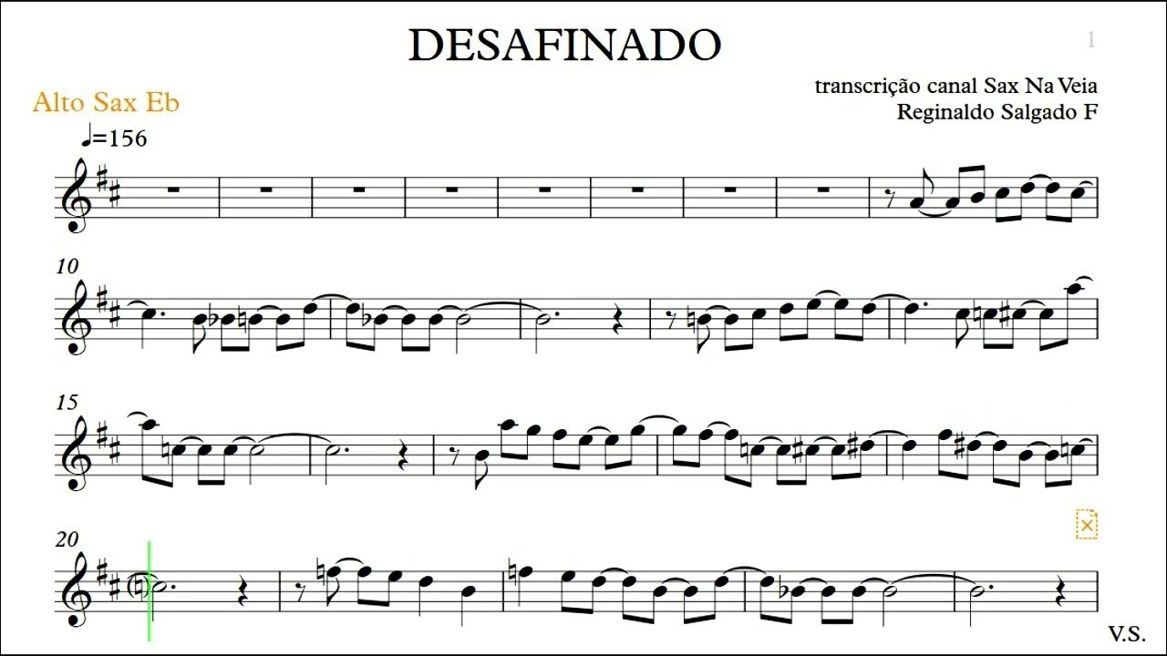DESAFINADO ALTO SAX Eb (Demo versão) (Videoplayback na Descrição) - YouTube