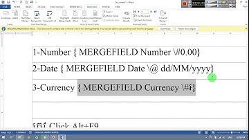 Format Number Date Currency in Ms Word With Mail Merge from Excel