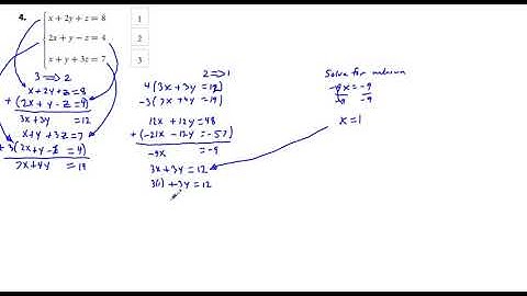 Algebra 2 Chapter 5.3 Solving Equations in Three Variables by Elimination