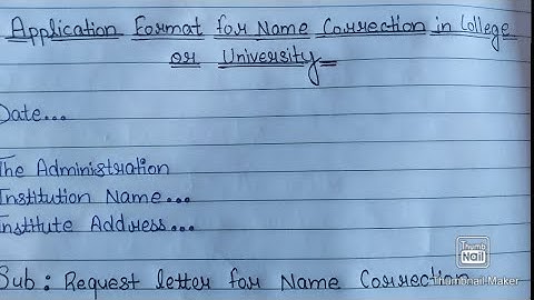 Application Letter for Name Correction in College or University || English Letter  Notes Collections