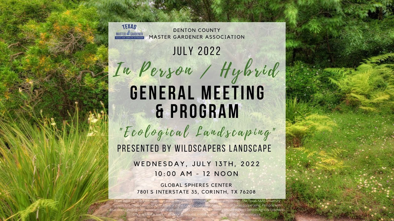 Education and inspiration for creating ecological landscapes from Sean Durbin of Wildscapers in Denton, TX.