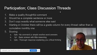 Participation Grading Update; aka Discussion Threads