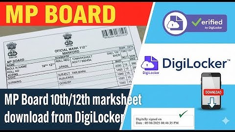 10th ki original marksheet kaise download kare | digilocker | MP Board 10th/12th verifid markseet