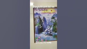 Tranh lụa UV phủ bóng dán tường #tranhdantuong3d  #thegioitranh3d
