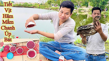 cách hãm tiết canh vịt,úp bát,câu cá nấu lẩu ngoài trời // bếp vn