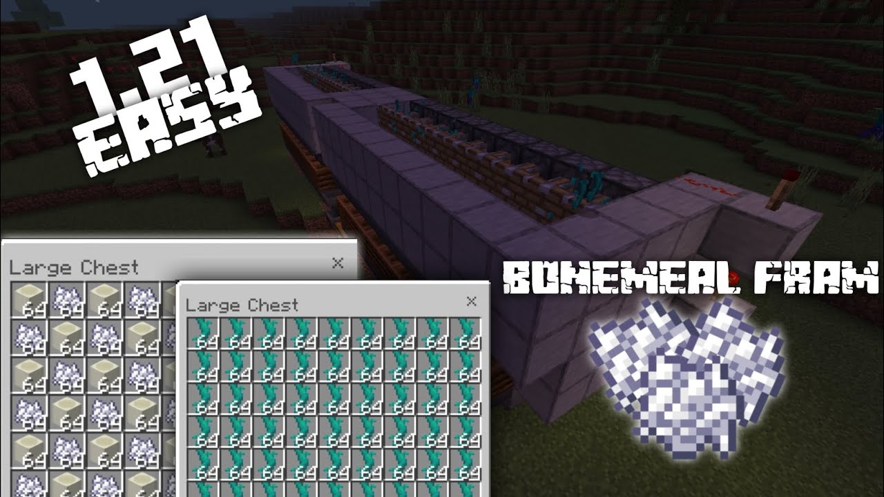 SIMPLE 1.21 BONEMEAL FARM TUTORIAL in Minecraft Bedrock (MCPE/Xbox ...