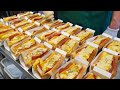 1500원 계란듬뿍 토스트! 단체주문 폭주한다는 청포도 소스 바른 토스트 / $1 egg toast - Korean street food