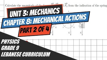 Physics, Grade 9- Mechanics: Chapter 8, Mechanical Actions: Part 2.