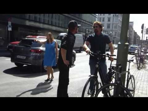 Gerard Butler cycling in Berlin, Germany 6th of July 2017